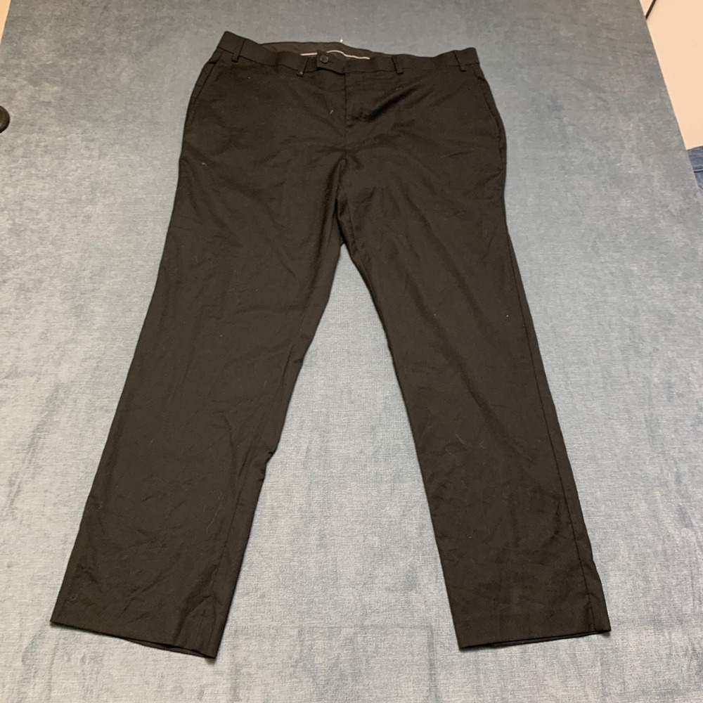 Calvin Klein Chino Pants Mens 38W Black Rayon Stretch Slash Pockets Straight Leg
